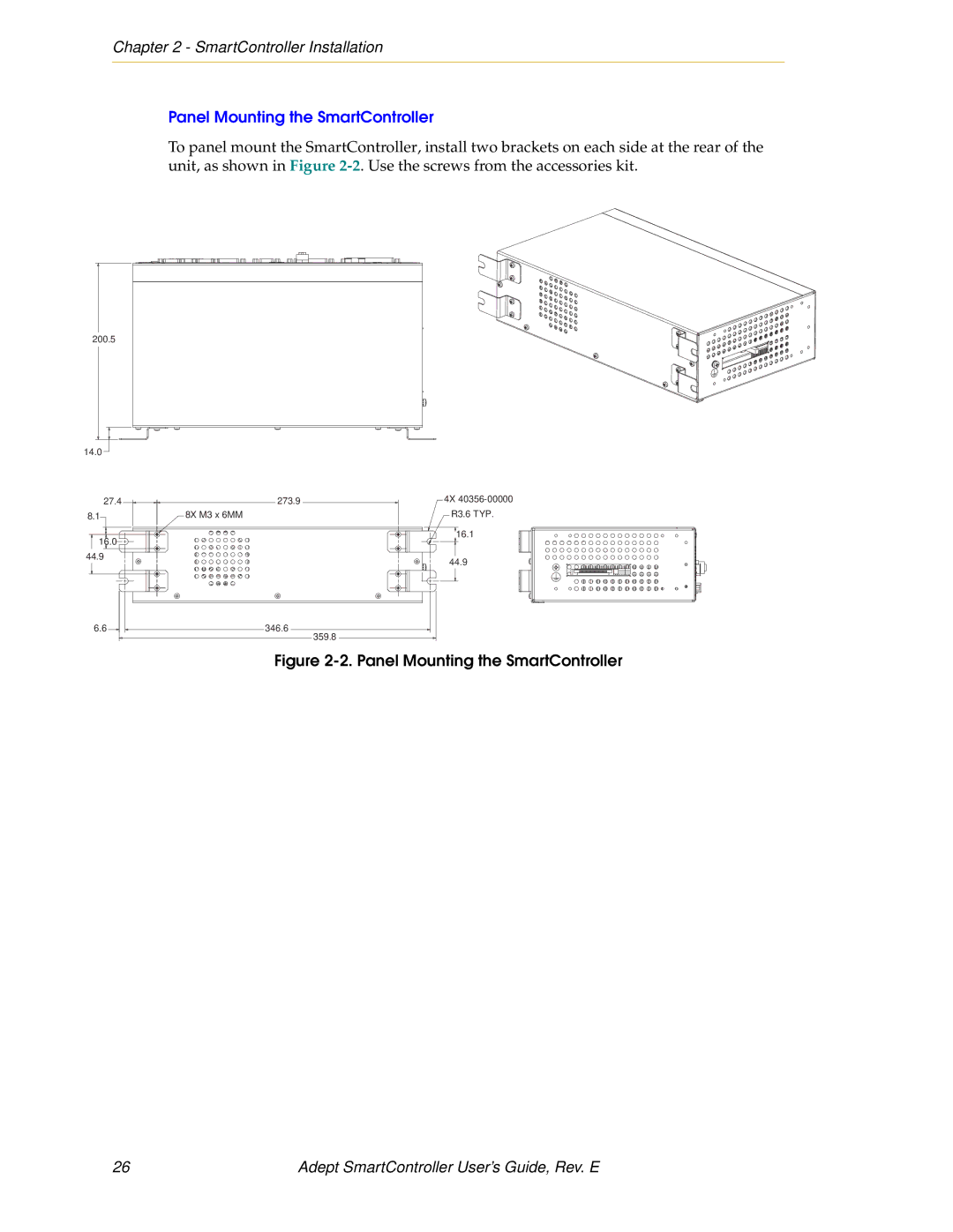 Nortech Systems RS-422/485, XUSR, RS-232/TERM, XSYS manual Panel Mounting the SmartController 