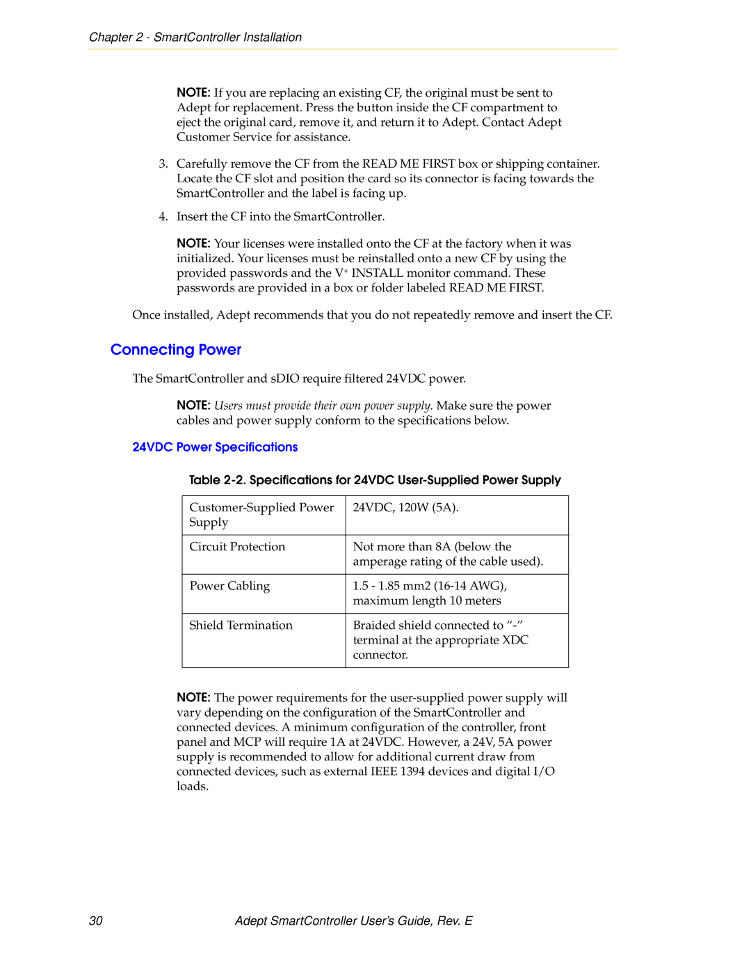 Nortech Systems RS-422/485, XUSR, RS-232/TERM, XSYS manual Connecting Power, 24VDC Power Specifications 