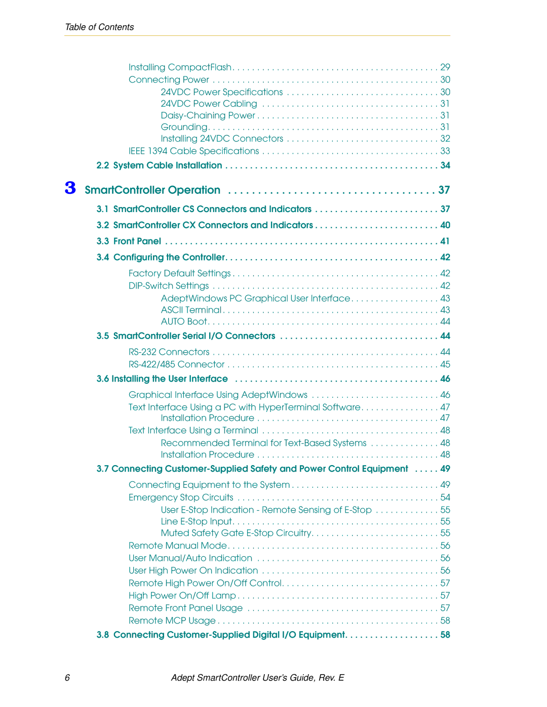 Nortech Systems RS-422/485, XUSR, RS-232/TERM, XSYS manual SmartController Operation, Table of Contents 