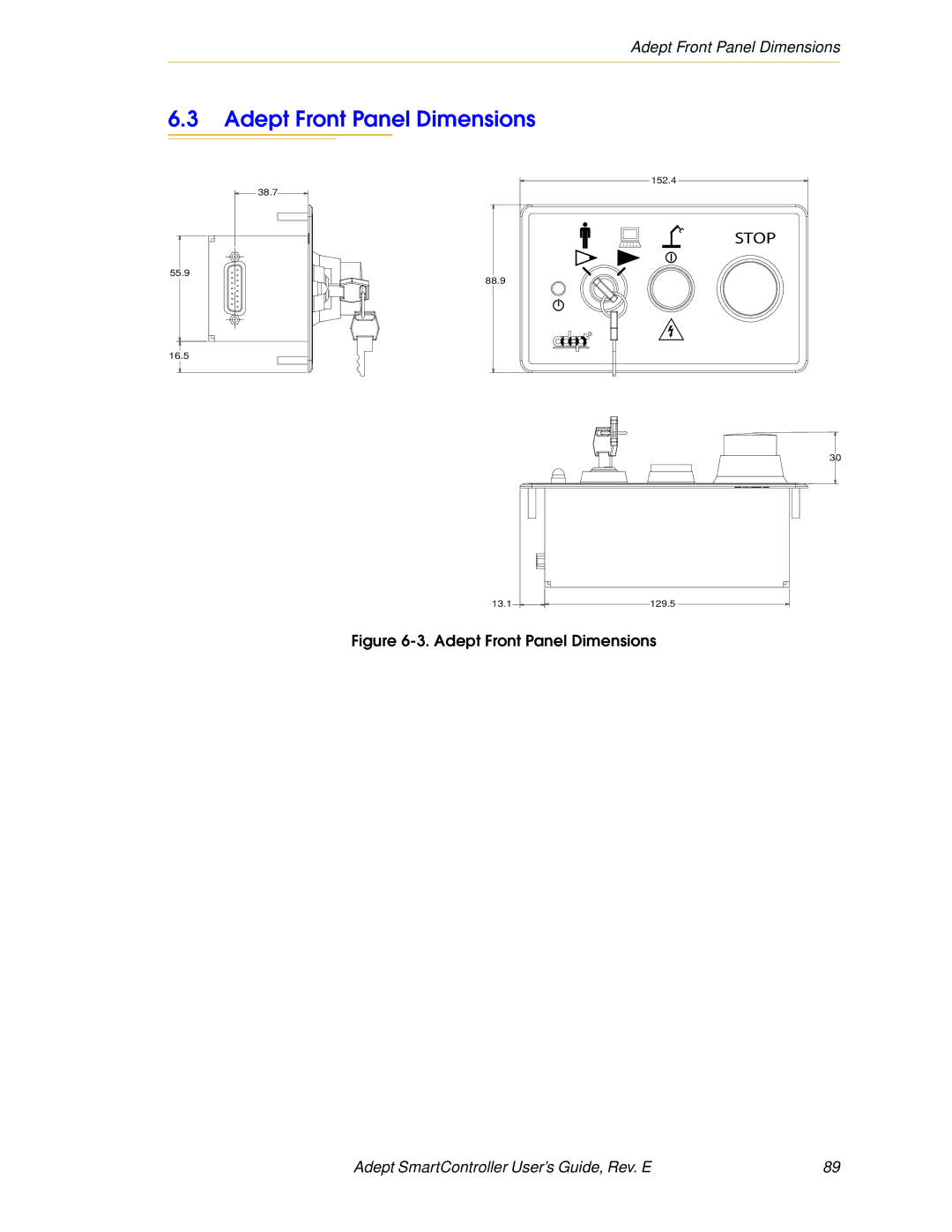 Nortech Systems RS-232/TERM, XUSR, RS-422/485, XSYS manual Adept Front Panel Dimensions 