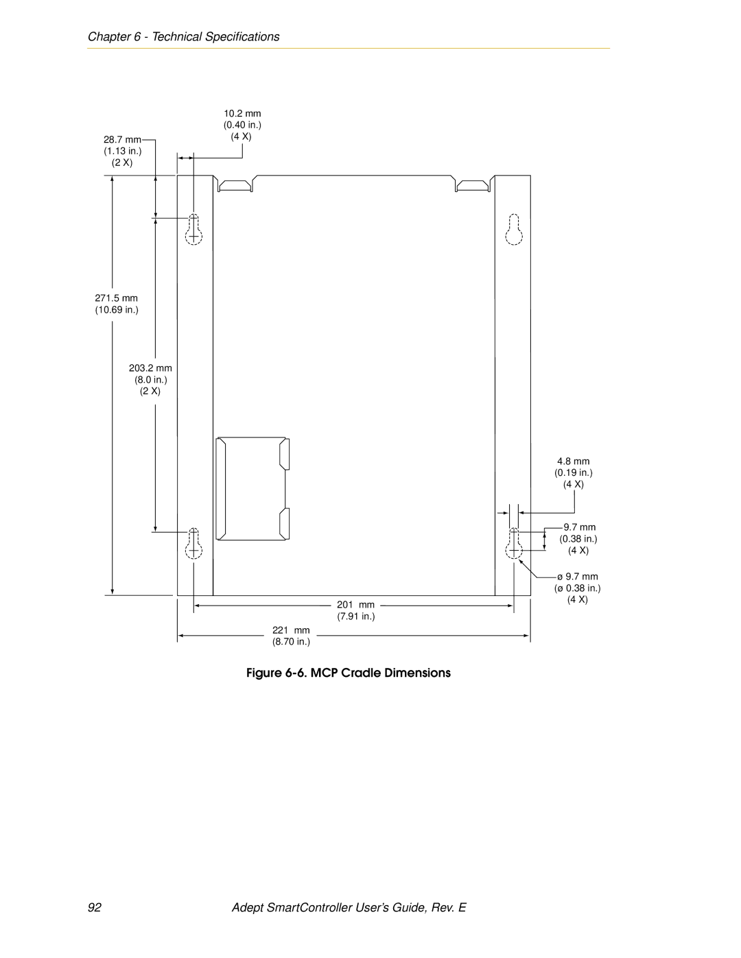 Nortech Systems XUSR, RS-232/TERM, RS-422/485, XSYS manual MCP Cradle Dimensions 