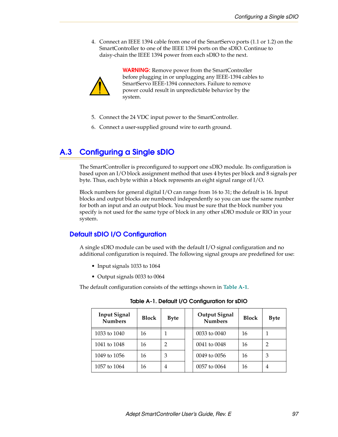 Nortech Systems RS-232/TERM, XUSR, RS-422/485, XSYS manual Configuring a Single sDIO, Default sDIO I/O Configuration 