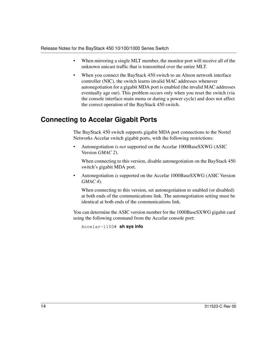 Nortel Networks 100 manual Connecting to Accelar Gigabit Ports 