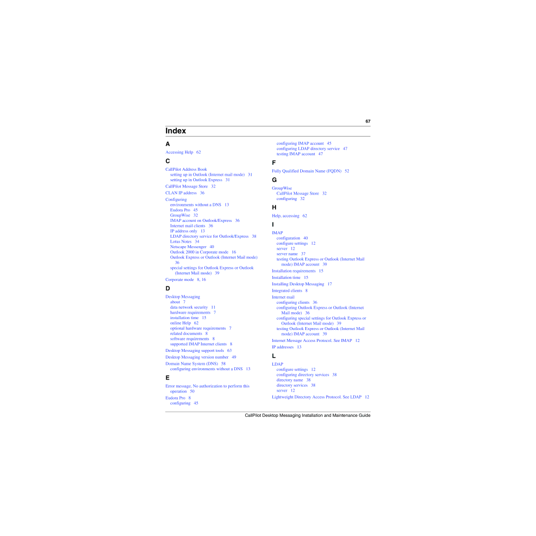 Nortel Networks 150, 100 manual Index 