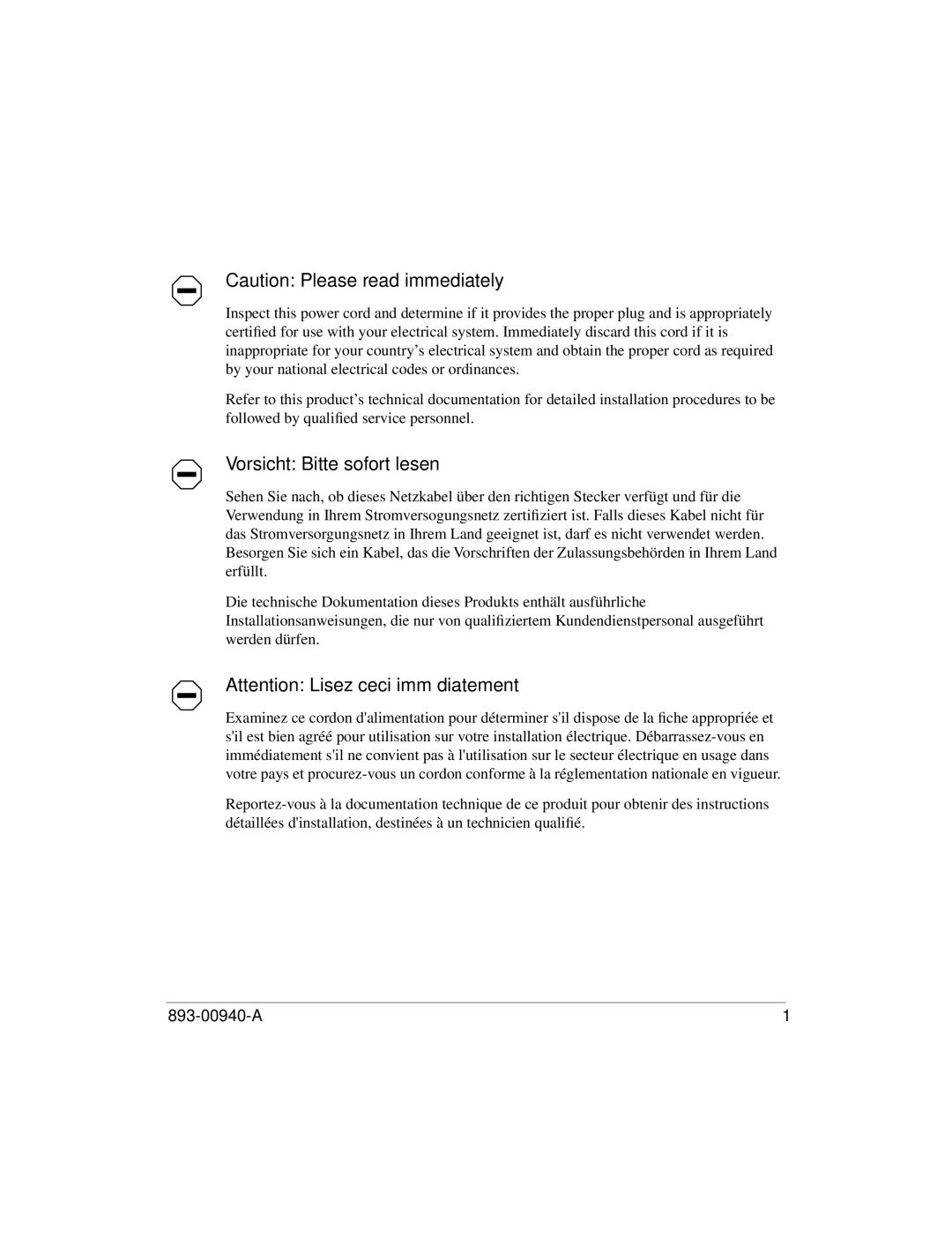 Nortel Networks 100 Chassis manual Vorsicht Bitte sofort lesen 