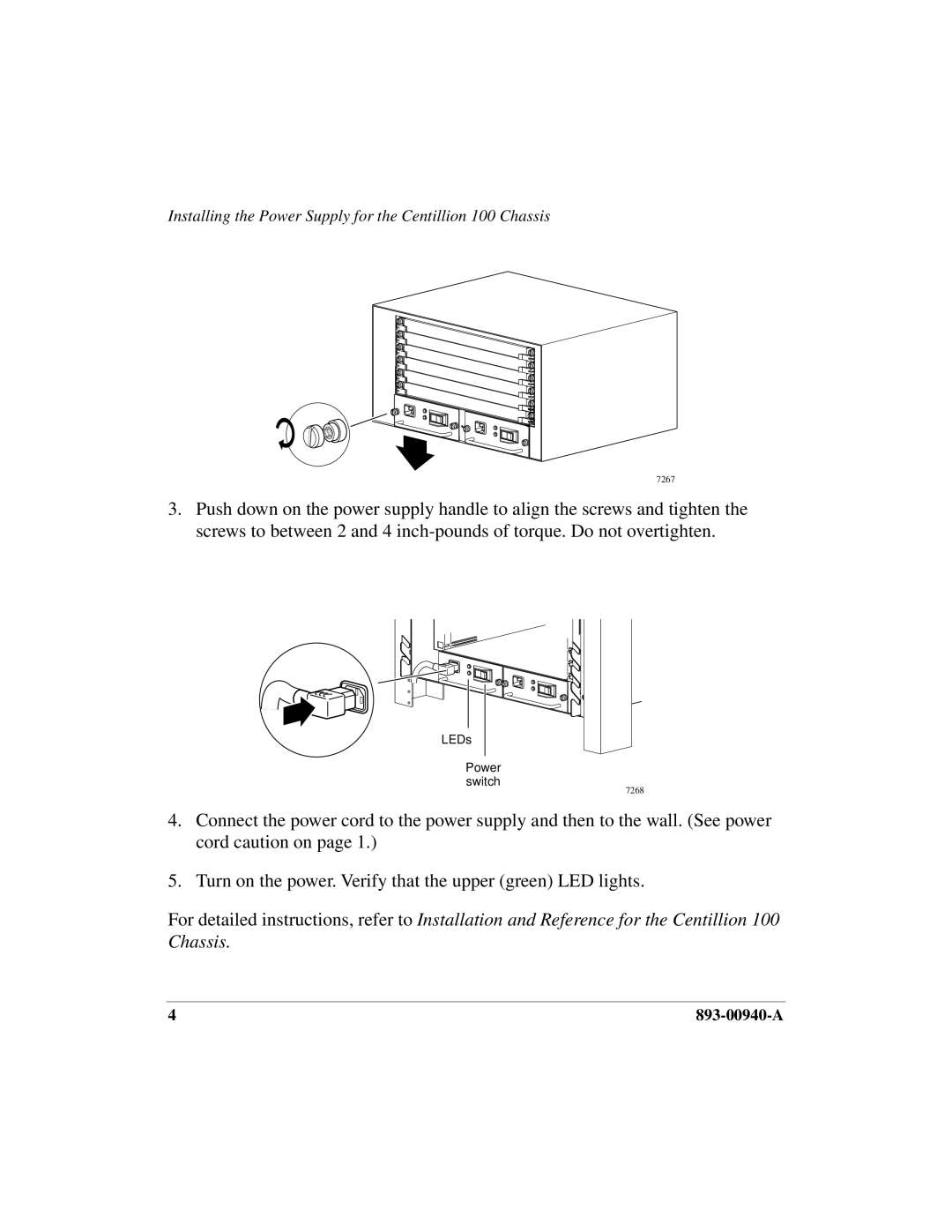 Nortel Networks 100 Chassis manual LEDs Power switch 