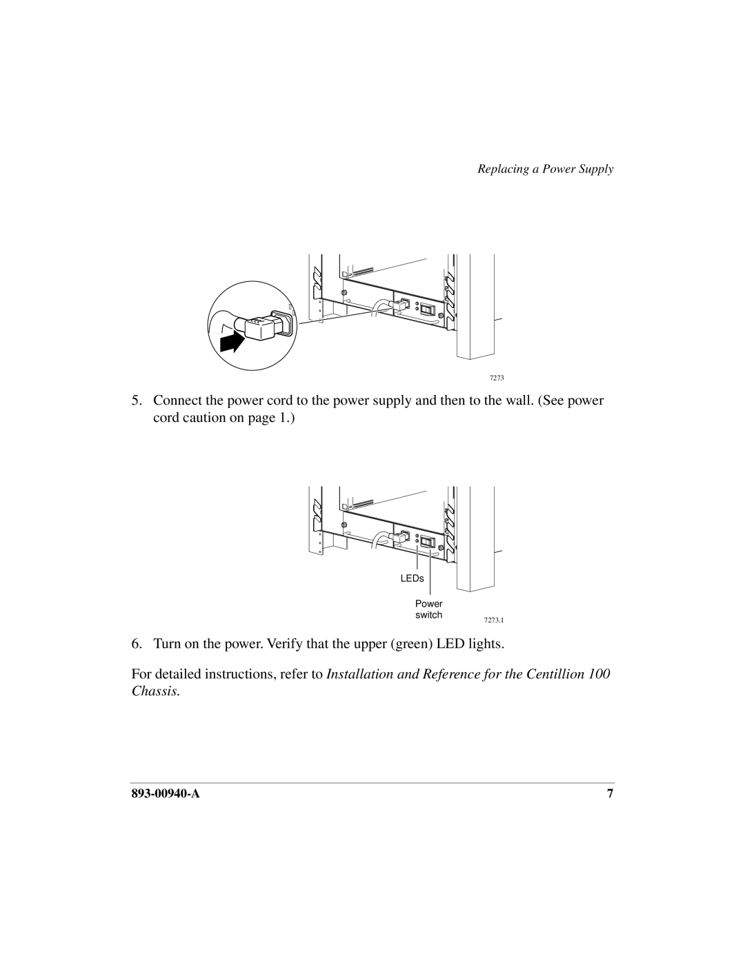 Nortel Networks 100 Chassis manual 7273 