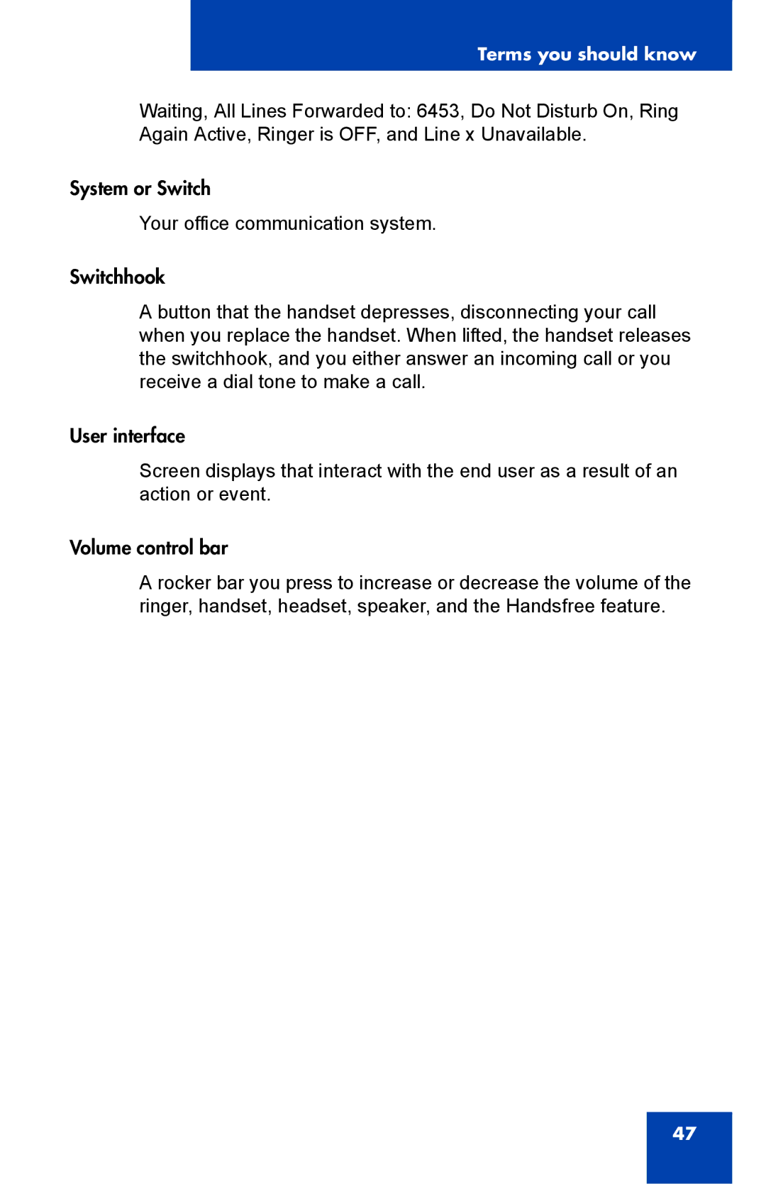 Nortel Networks 1000 manual Terms you should know 