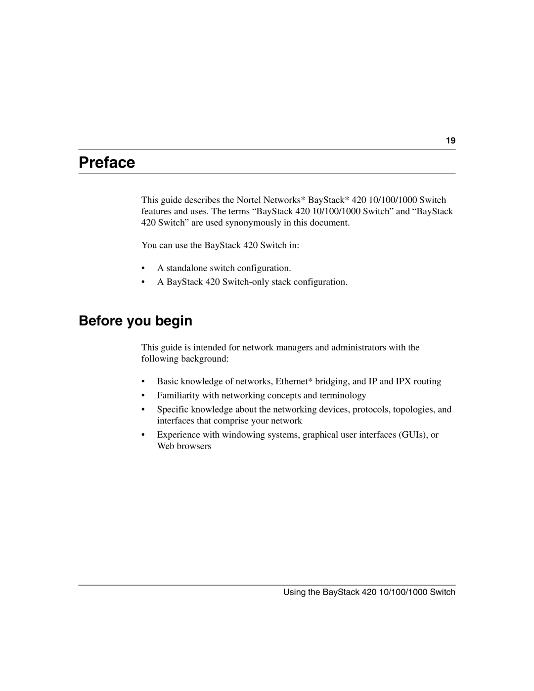 Nortel Networks 1000BASE-ZX, 1000BASE-SX, 1000ASE-XD, 1000BASE-LX manual Preface, Before you begin 