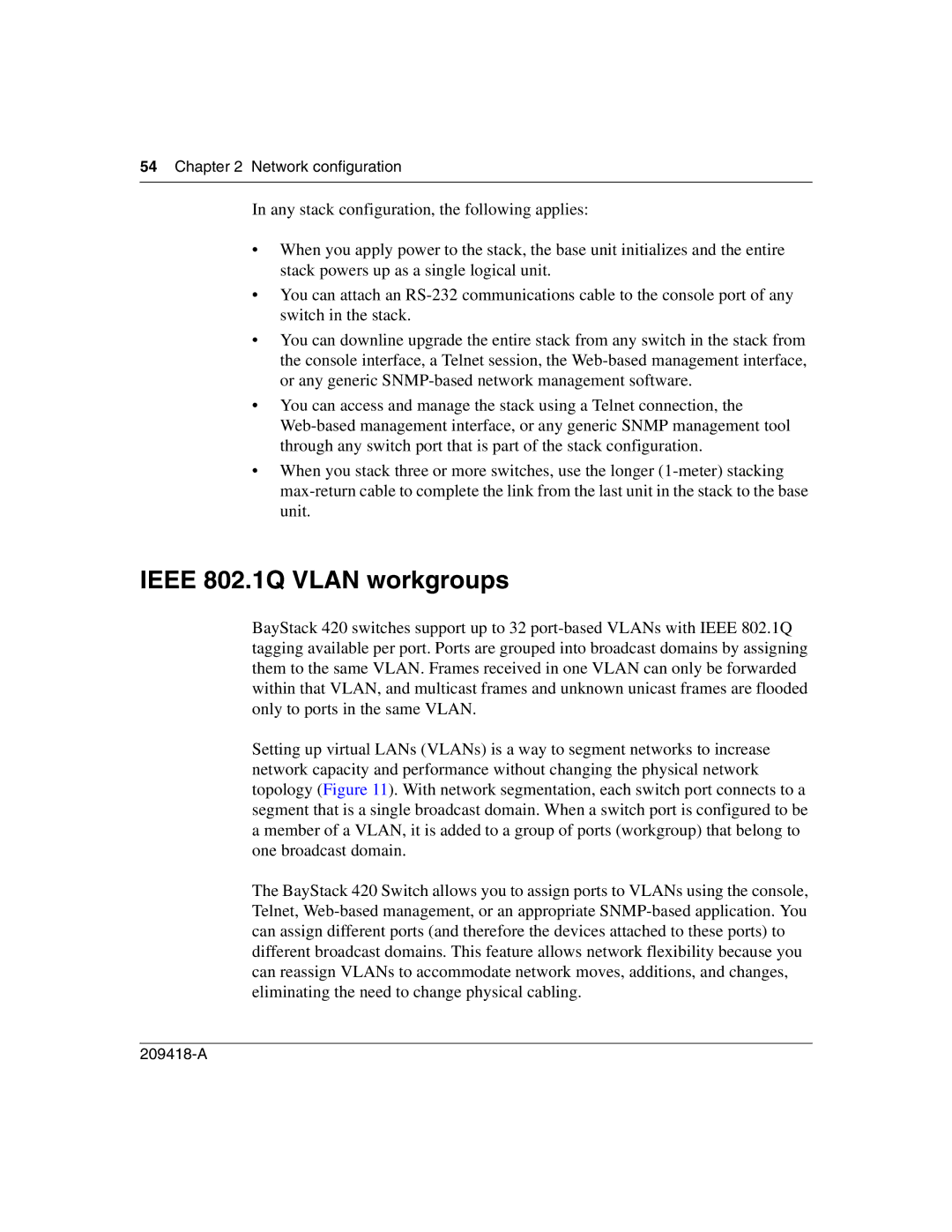 Nortel Networks 1000BASE-LX, 1000BASE-SX, 1000ASE-XD, 1000BASE-ZX manual Ieee 802.1Q Vlan workgroups 