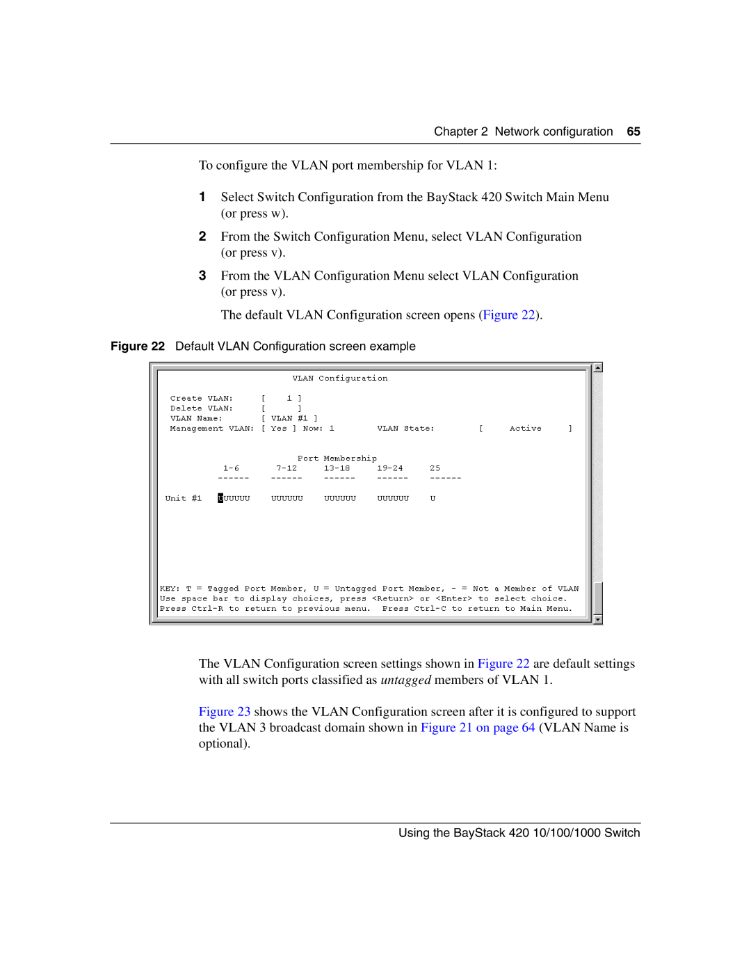 Nortel Networks 1000ASE-XD, 1000BASE-SX, 1000BASE-LX, 1000BASE-ZX manual Default Vlan Configuration screen example 