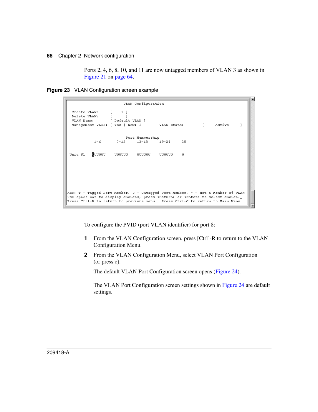 Nortel Networks 1000BASE-LX, 1000BASE-SX, 1000ASE-XD, 1000BASE-ZX manual Vlan Configuration screen example 