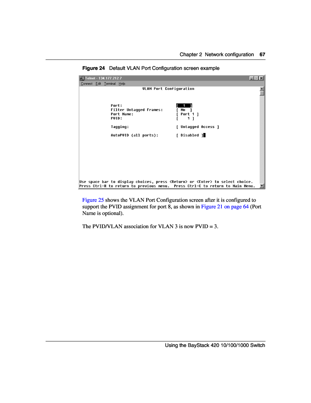 Nortel Networks 1000BASE-ZX, 1000BASE-SX manual The PVID/VLAN association for VLAN 3 is now PVID =, Network configuration 