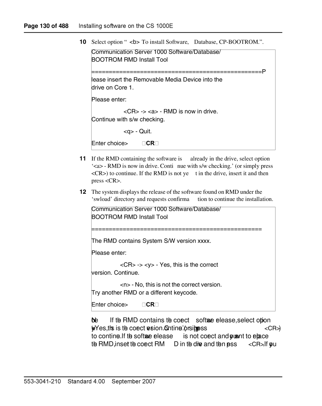 Nortel Networks 1000E warranty Standard 4.00 September 