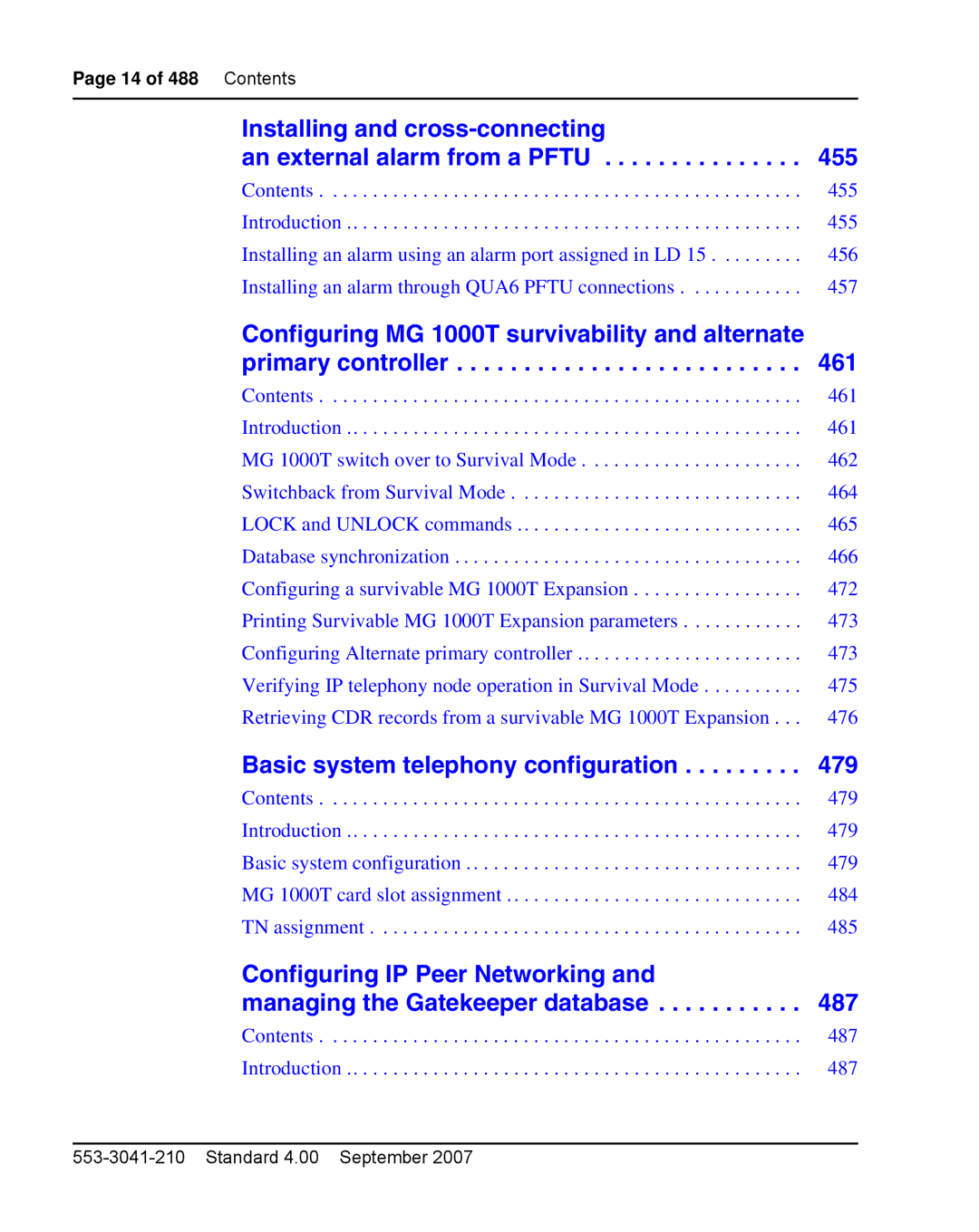 Nortel Networks 1000E warranty Basic system telephony configuration 