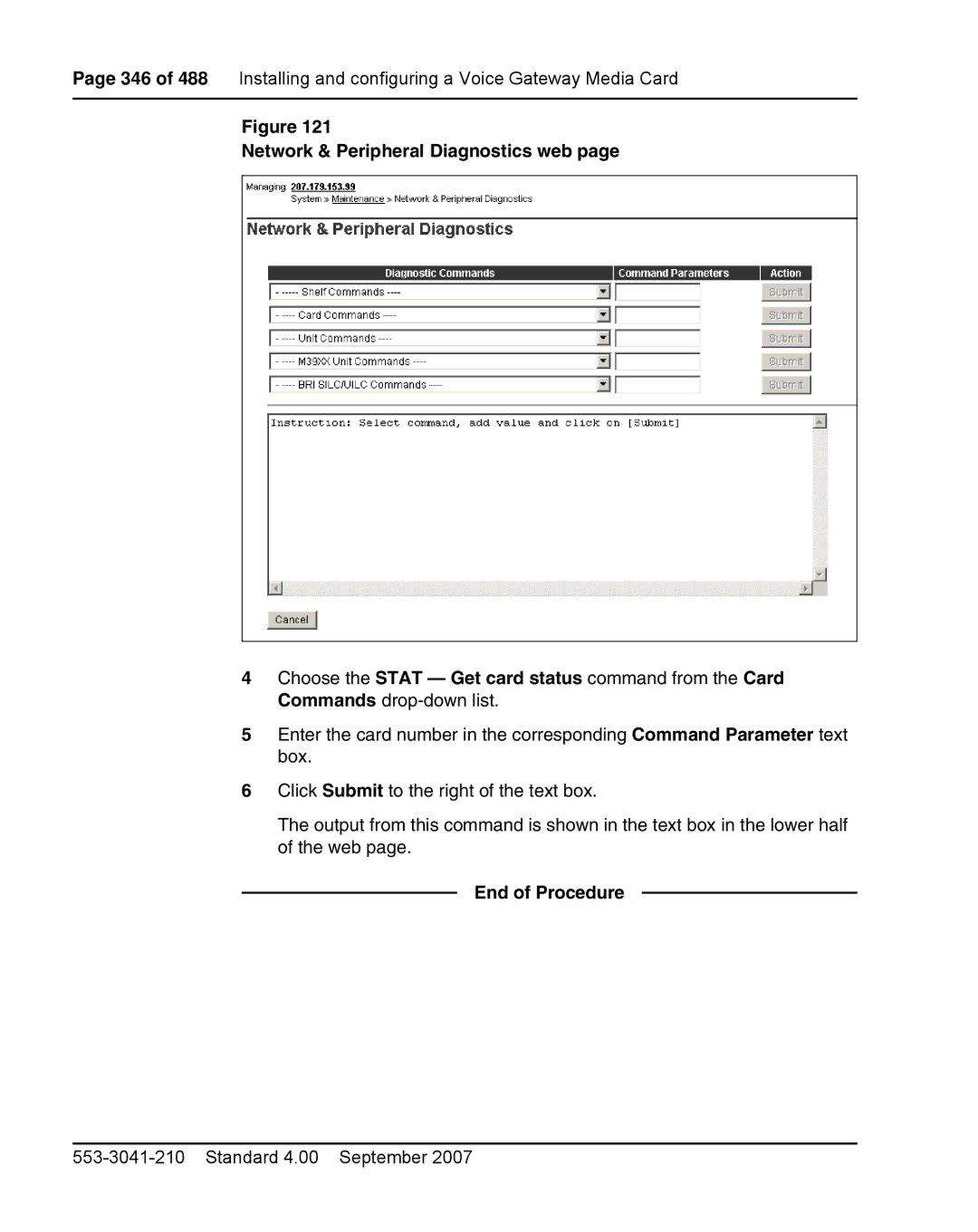 Nortel Networks 1000E warranty Network & Peripheral Diagnostics web, End of Procedure 