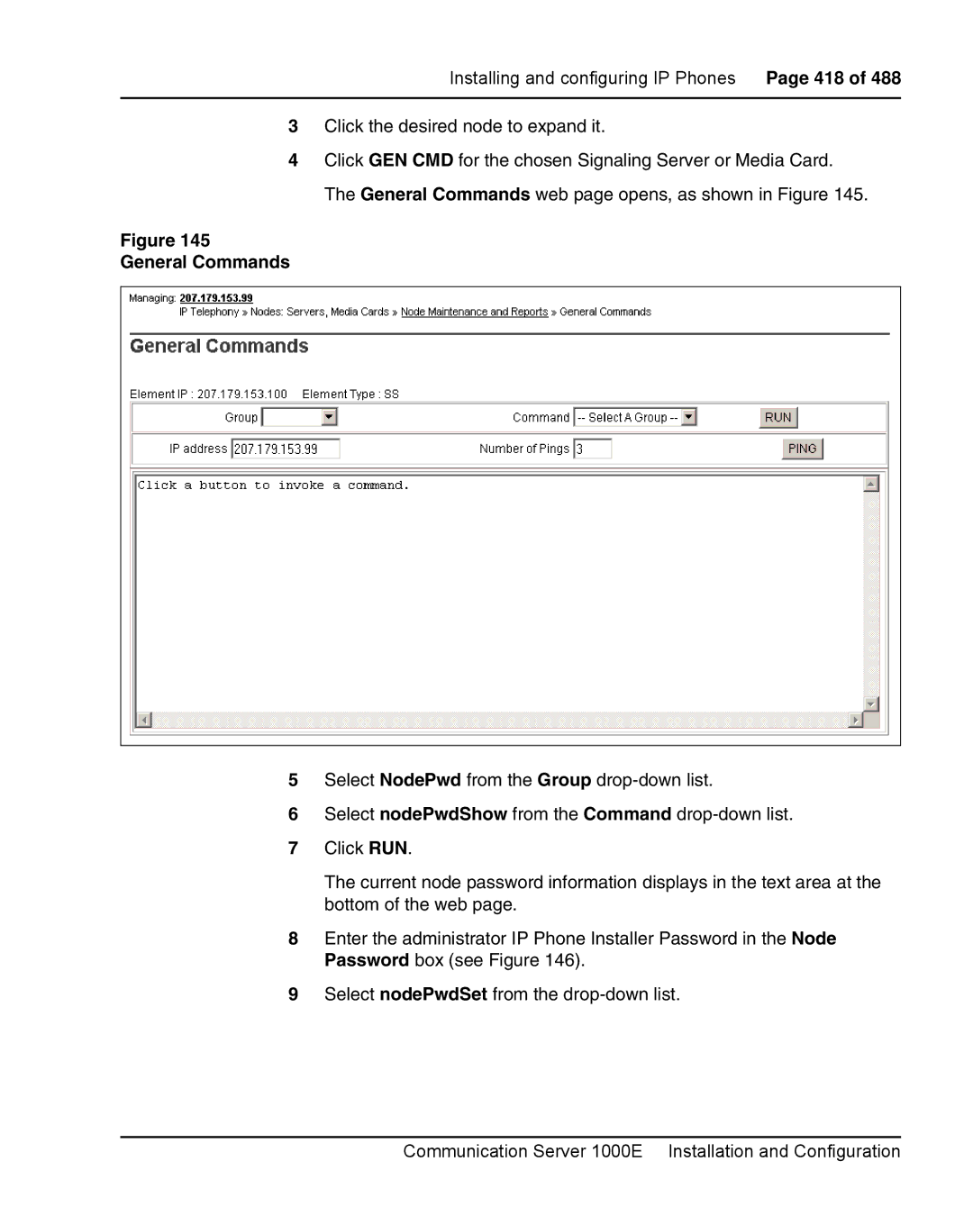 Nortel Networks 1000E warranty General Commands 