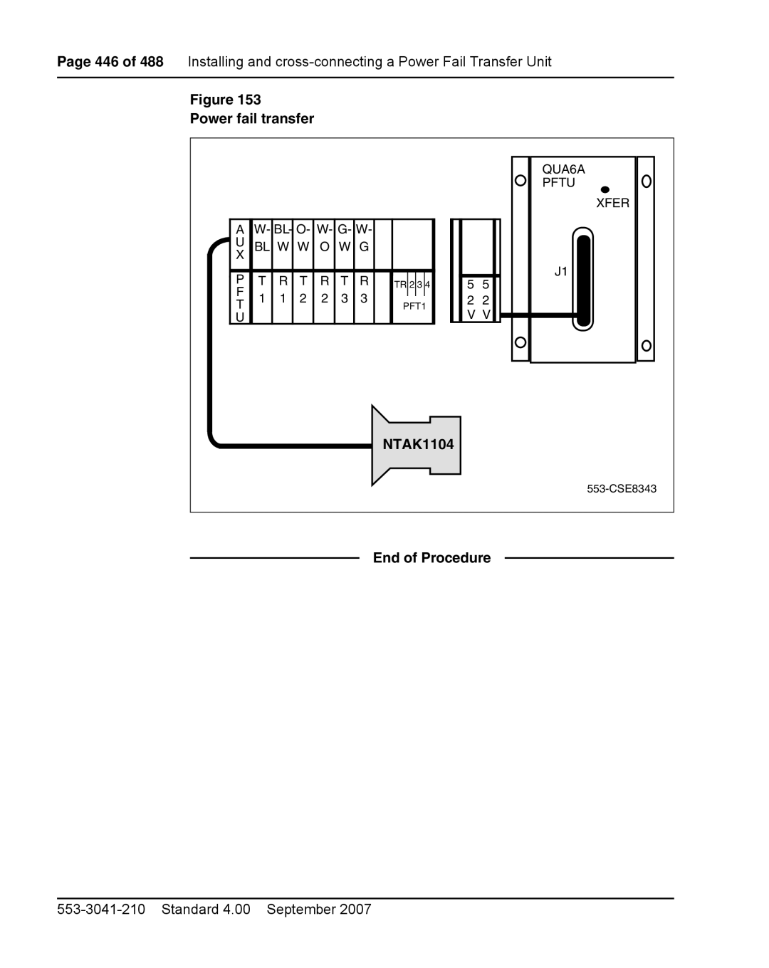 Nortel Networks 1000E warranty Power fail transfer, NTAK1104 