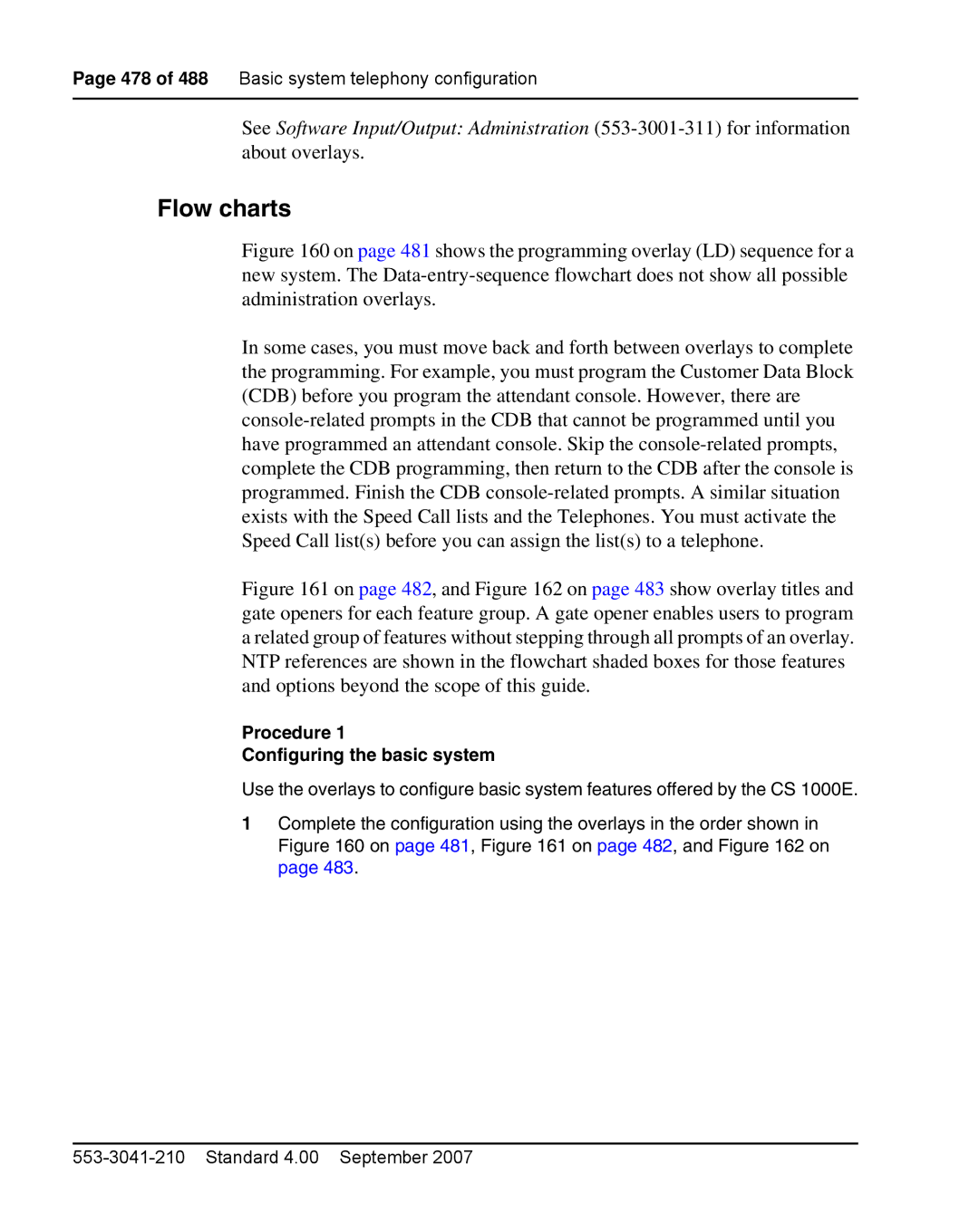 Nortel Networks 1000E warranty Flow charts, Procedure Configuring the basic system 