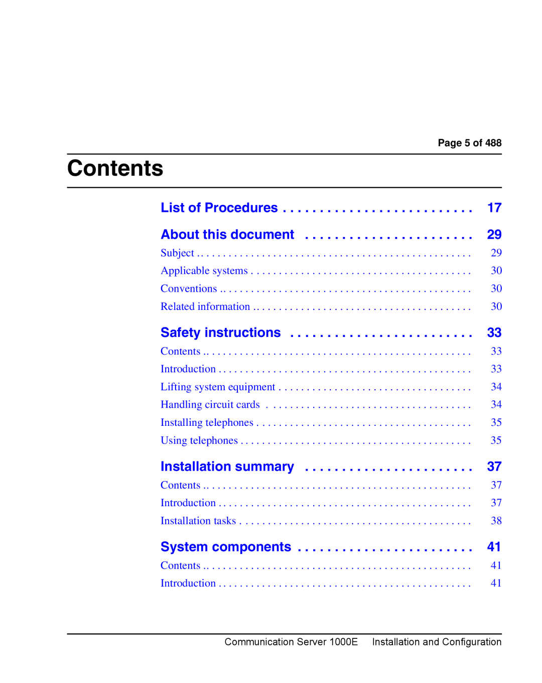 Nortel Networks 1000E warranty Contents 