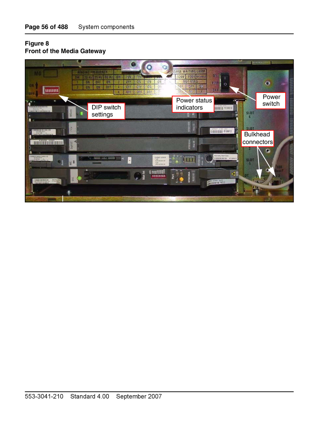 Nortel Networks 1000E warranty Front of the Media Gateway 