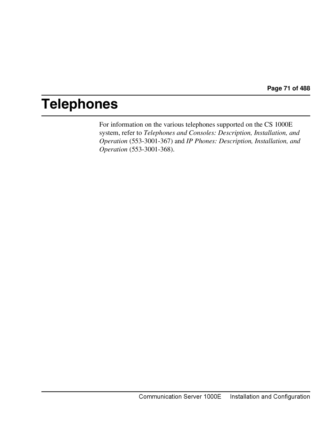 Nortel Networks 1000E warranty Telephones 