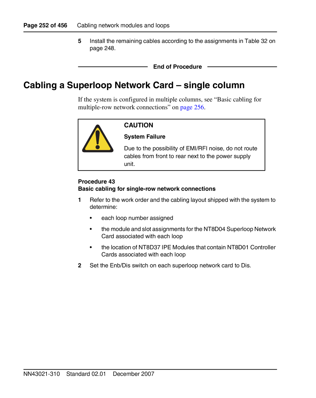 Nortel Networks 1000M warranty Cabling a Superloop Network Card single column 