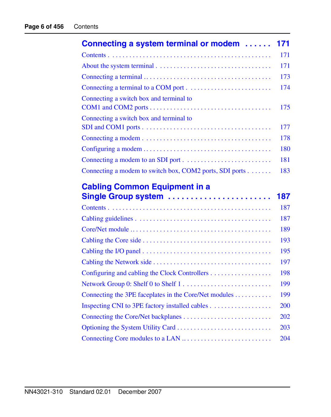 Nortel Networks 1000M warranty Connecting a system terminal or modem 171 