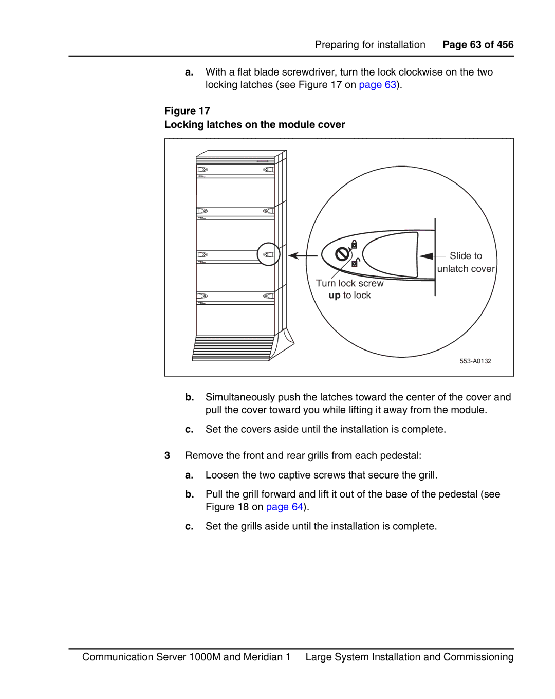 Nortel Networks 1000M warranty Locking latches on the module cover 