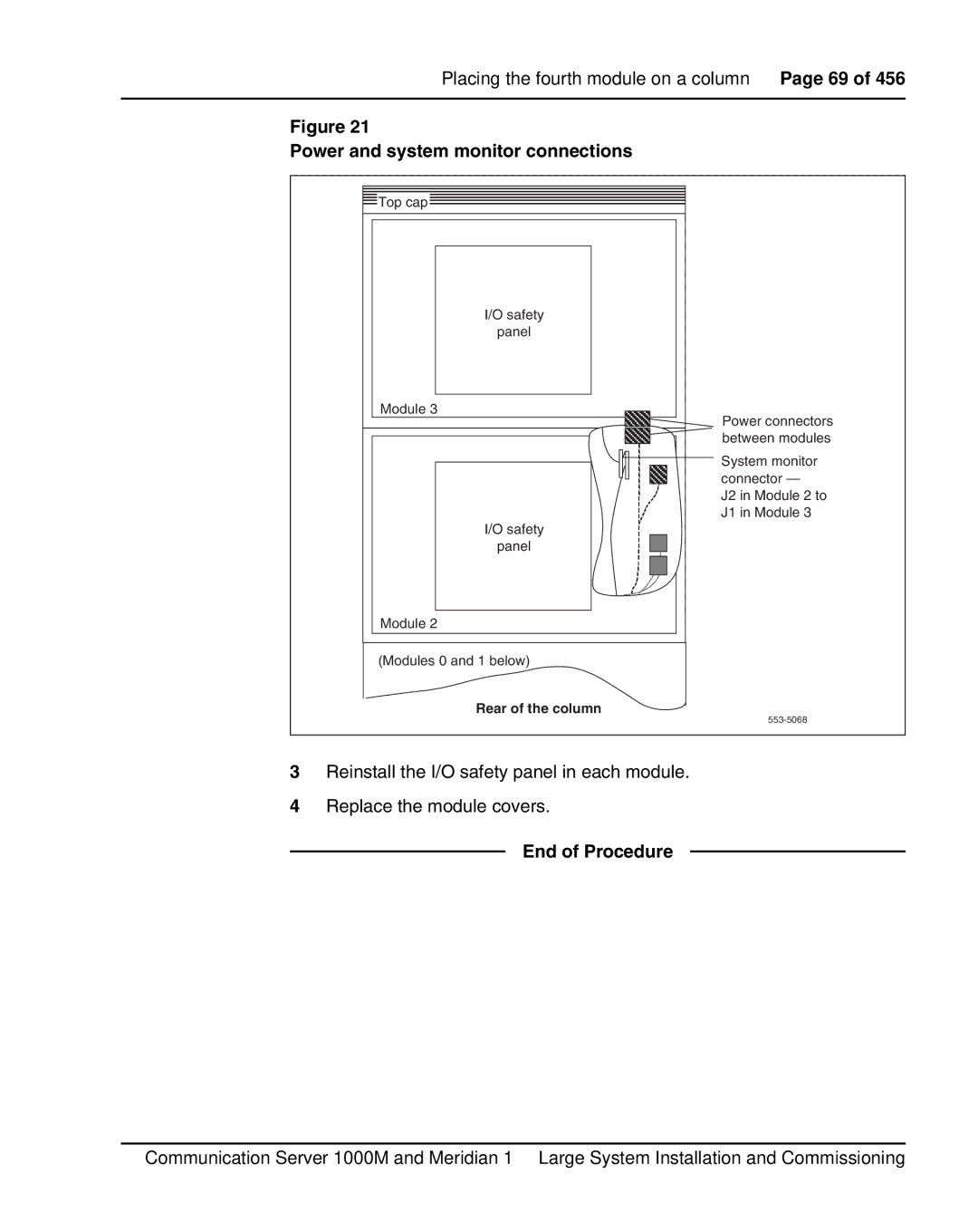 Nortel Networks 1000M warranty Power and system monitor connections, End of Procedure 