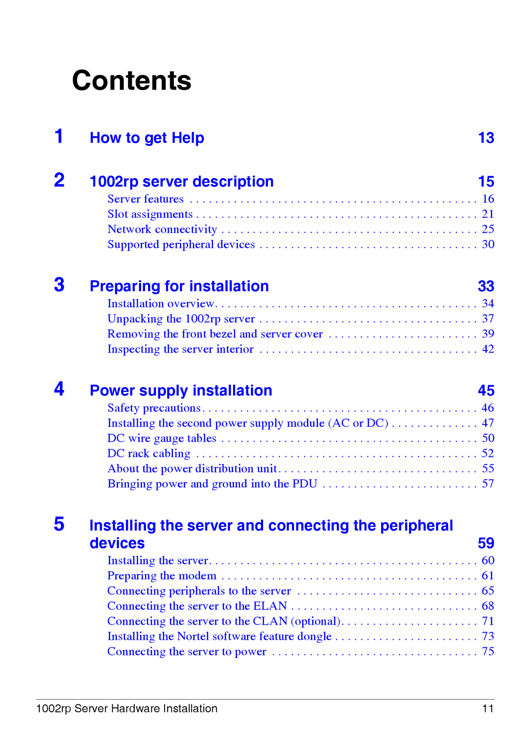 Nortel Networks 1002rp manual Contents 