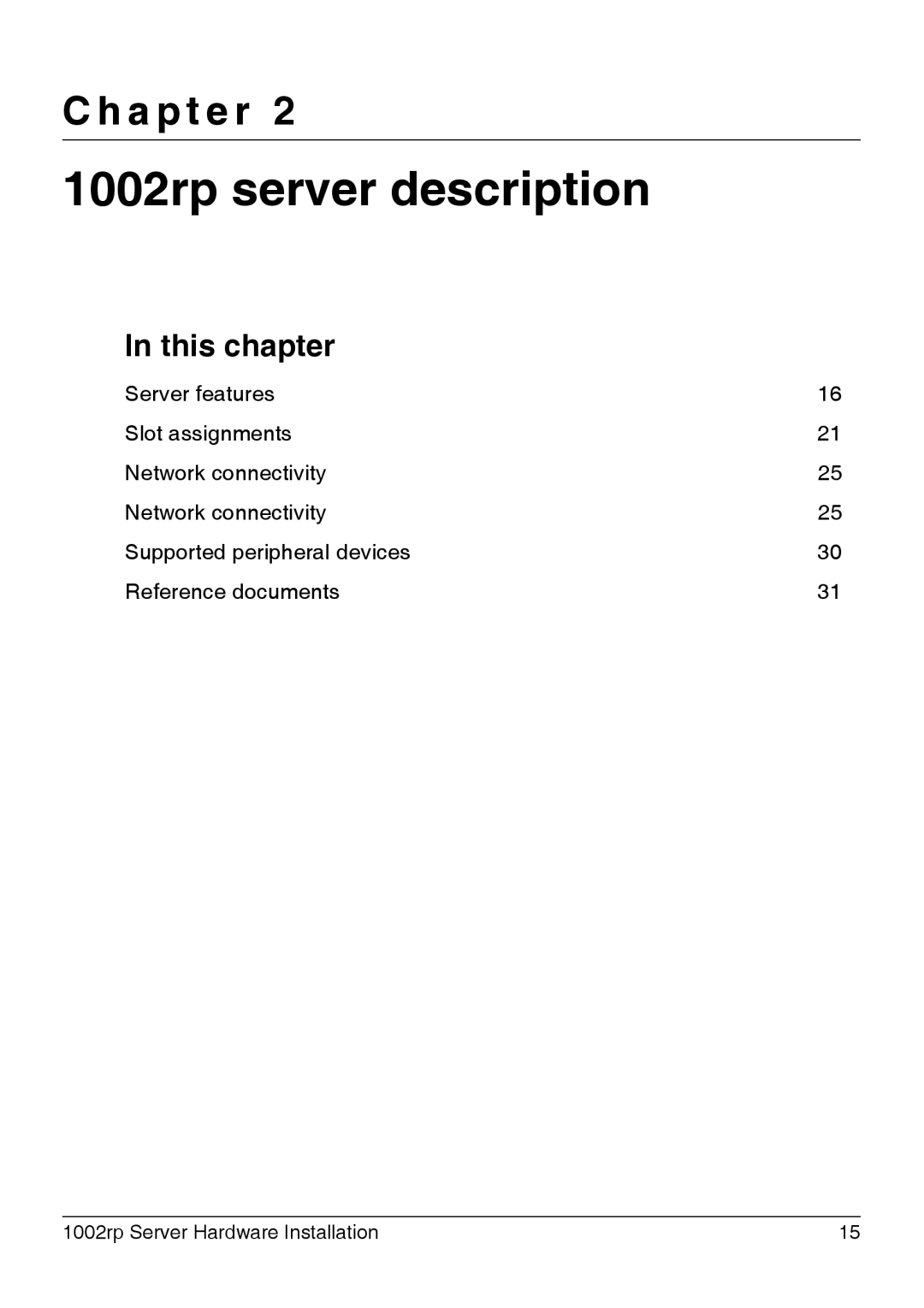 Nortel Networks manual 1002rp server description, This chapter 