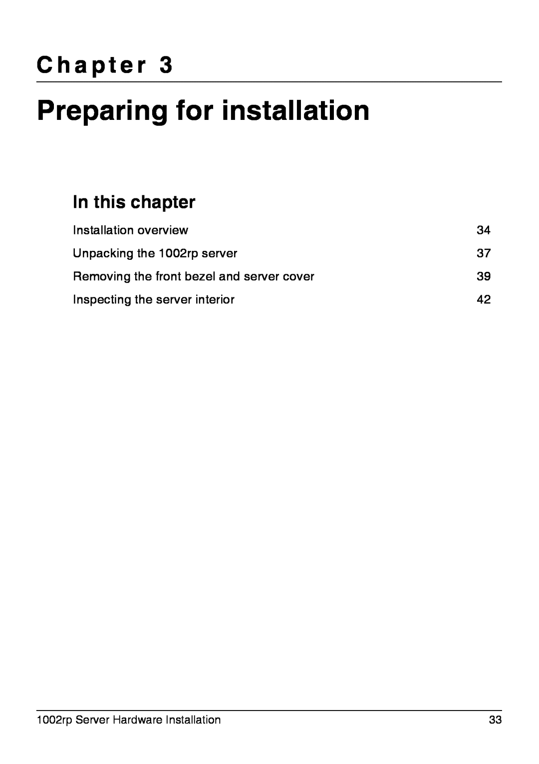Nortel Networks 1002rp manual Preparing for installation, C h a p t e r, In this chapter, Installation overview 