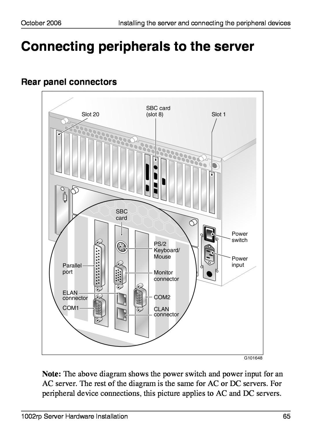 Nortel Networks 1002rp manual Connecting peripherals to the server, Rear panel connectors 