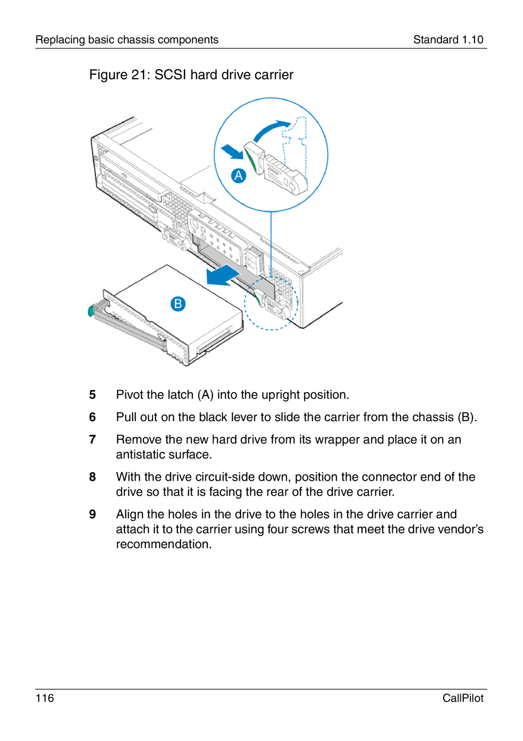 Nortel Networks 1005r manual Scsi hard drive carrier 