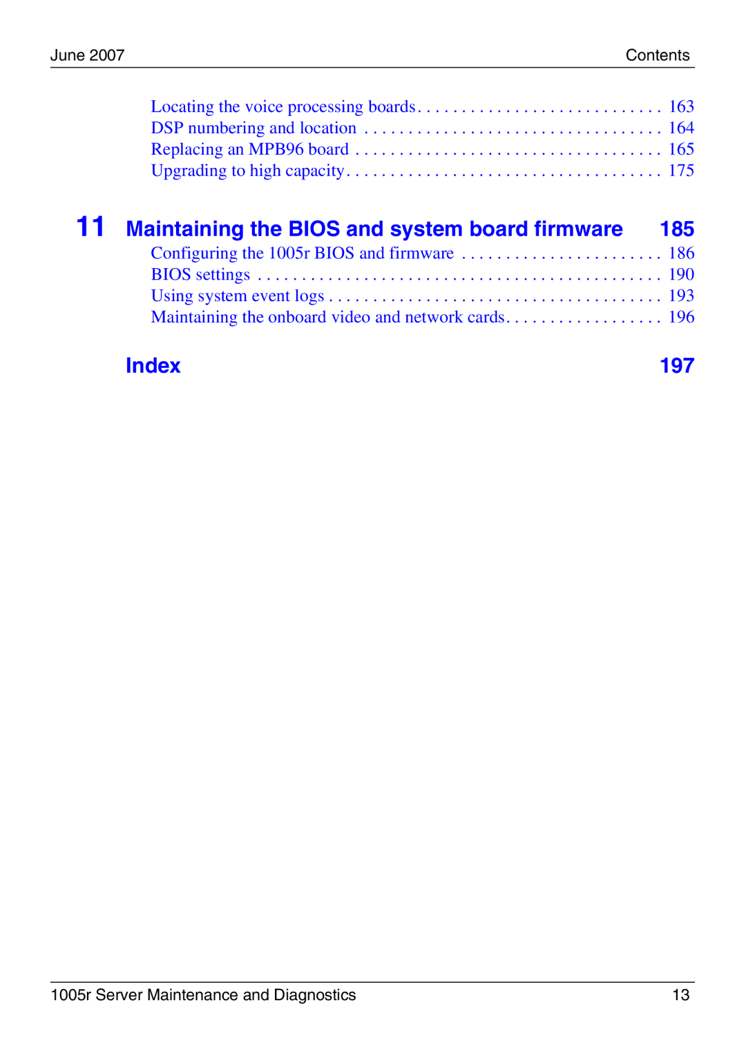 Nortel Networks 1005r manual Index 197 