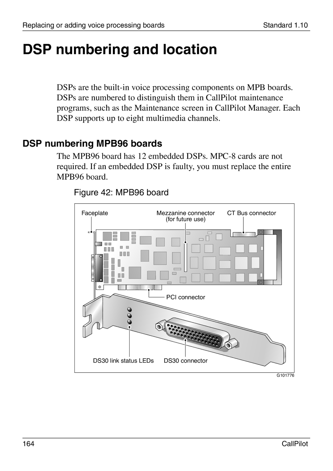 Nortel Networks 1005r manual DSP numbering and location, DSP numbering MPB96 boards 