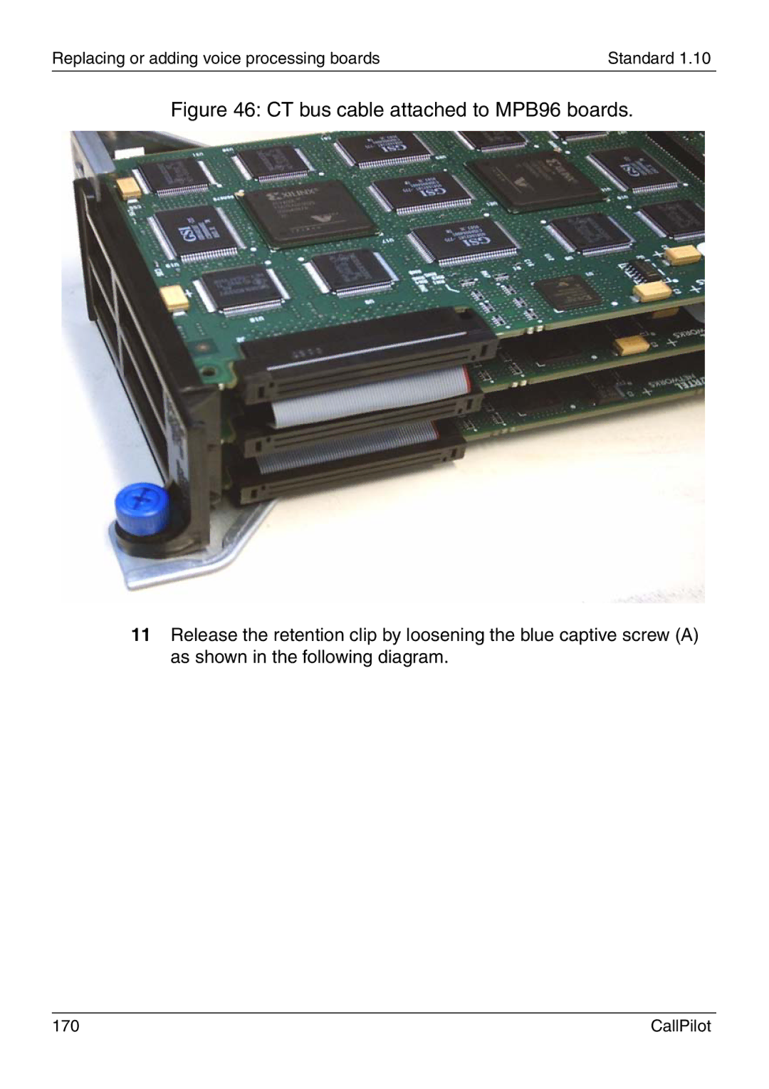 Nortel Networks 1005r manual CT bus cable attached to MPB96 boards 