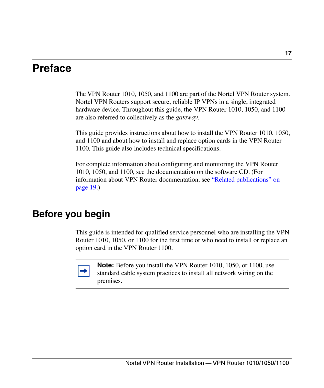 Nortel Networks 1010, 1050, 1100 manual Preface, Before you begin 