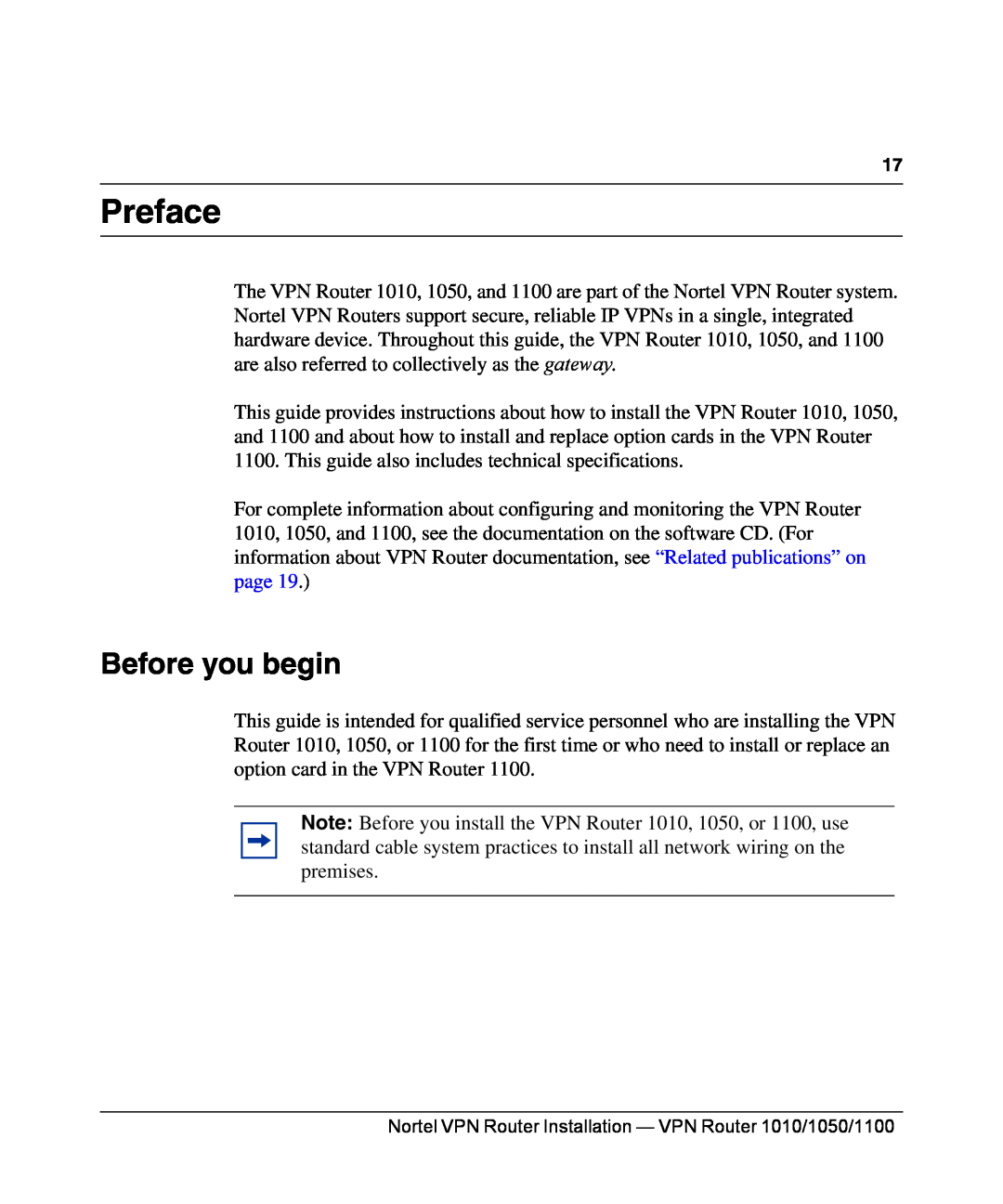 Nortel Networks 1010, 1050, 1100 manual Preface, Before you begin 