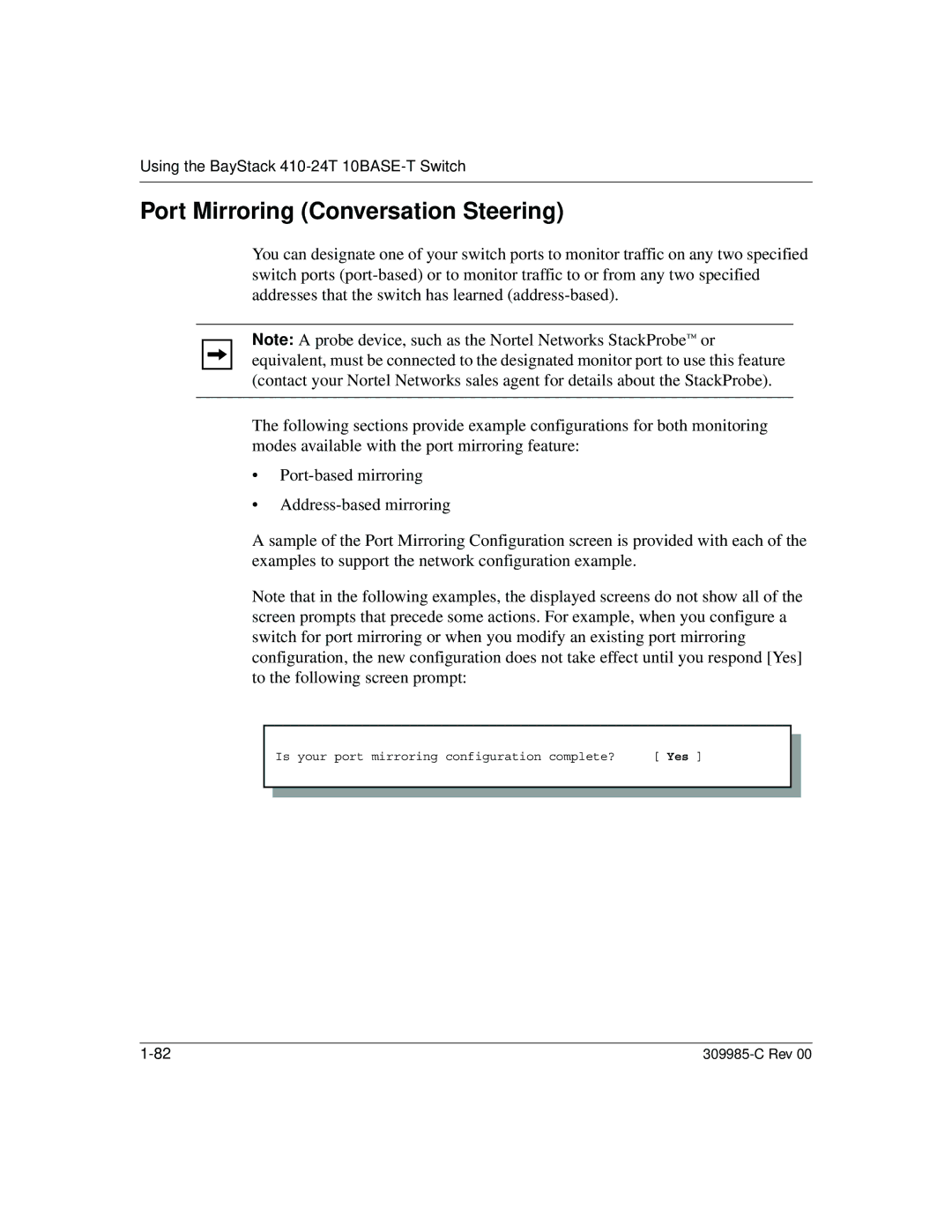 Nortel Networks 10BASE-T manual Port Mirroring Conversation Steering 