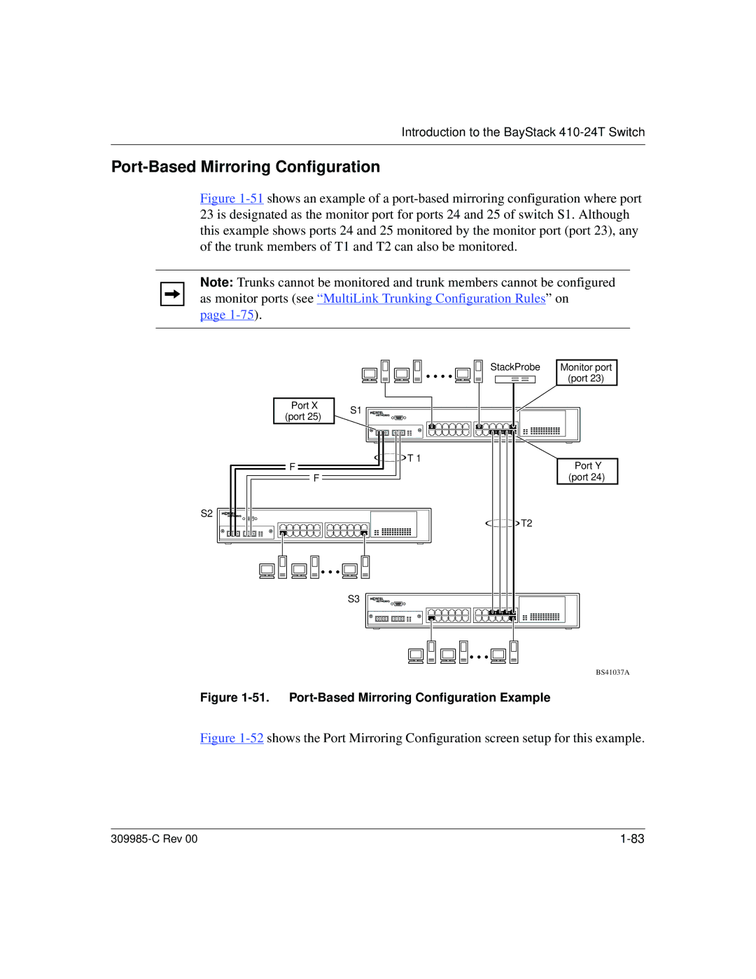 Nortel Networks 10BASE-T manual Port-Based Mirroring Configuration Example 