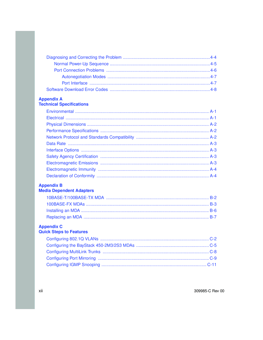 Nortel Networks 10BASE-T manual Appendix B Media Dependent Adapters 