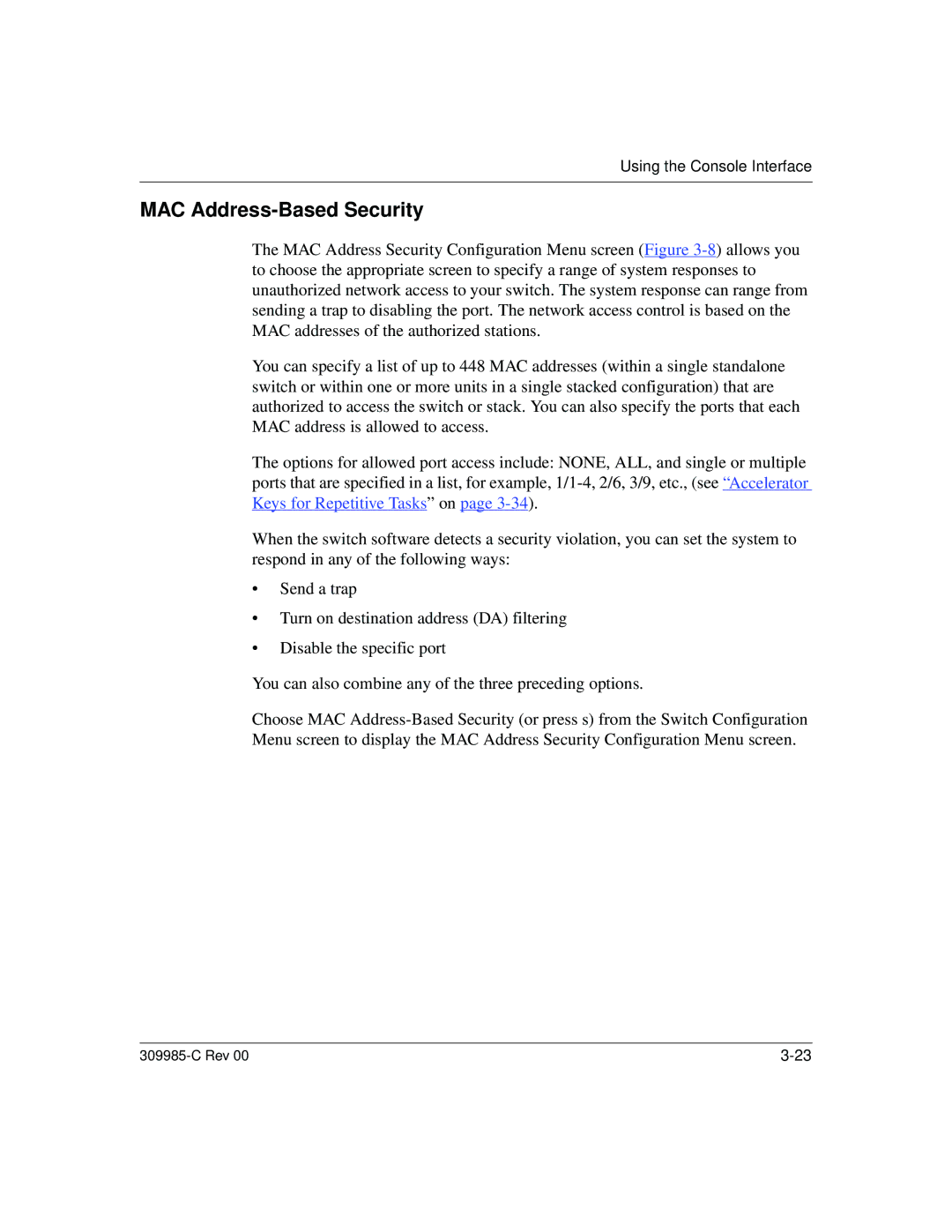 Nortel Networks 10BASE-T manual MAC Address-Based Security 