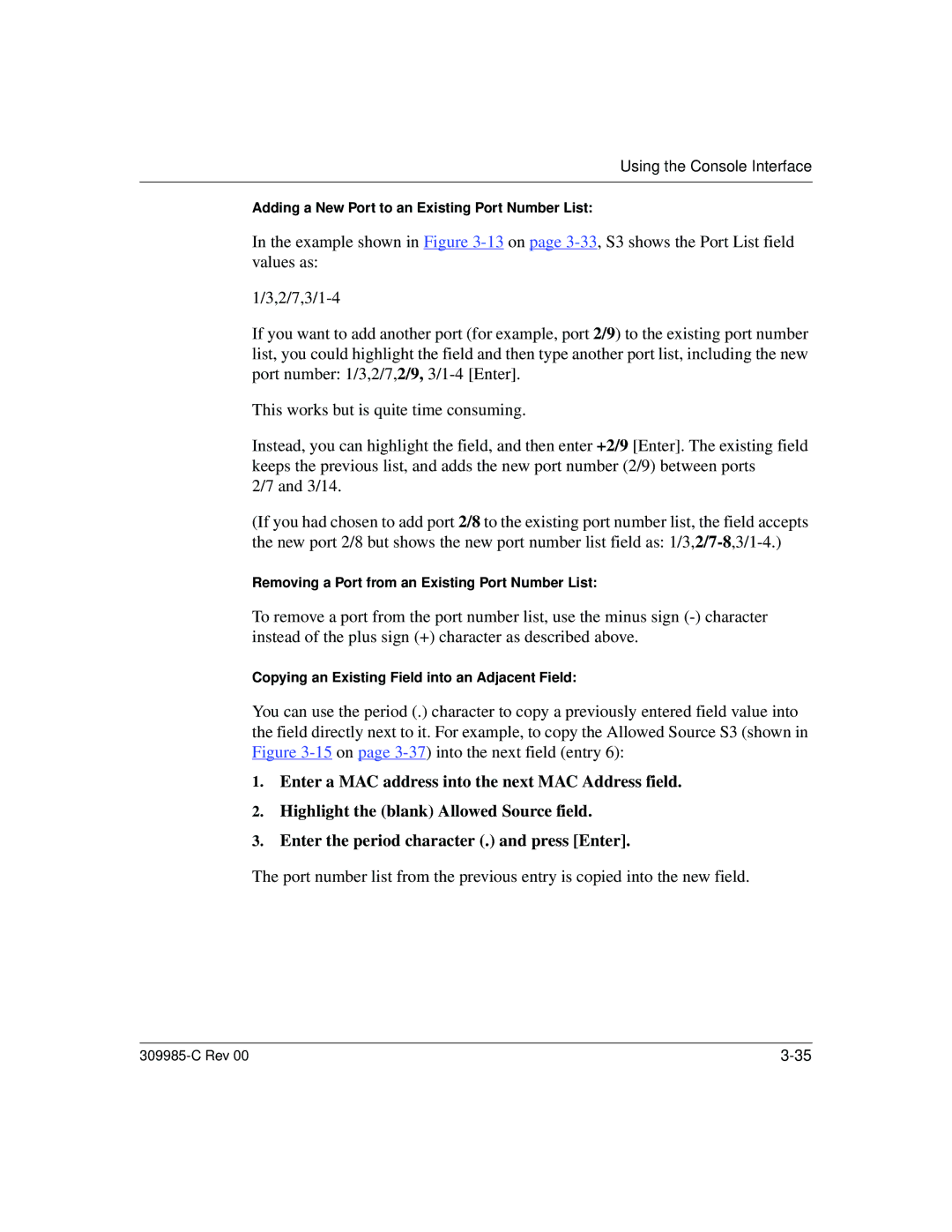 Nortel Networks 10BASE-T manual Adding a New Port to an Existing Port Number List 