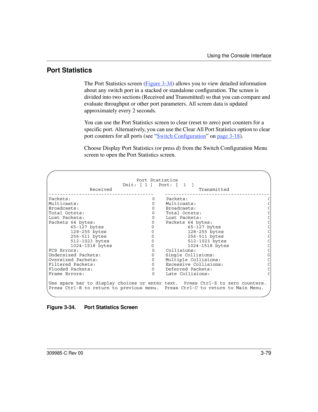 Nortel Networks 10BASE-T manual Port Statistics Screen 