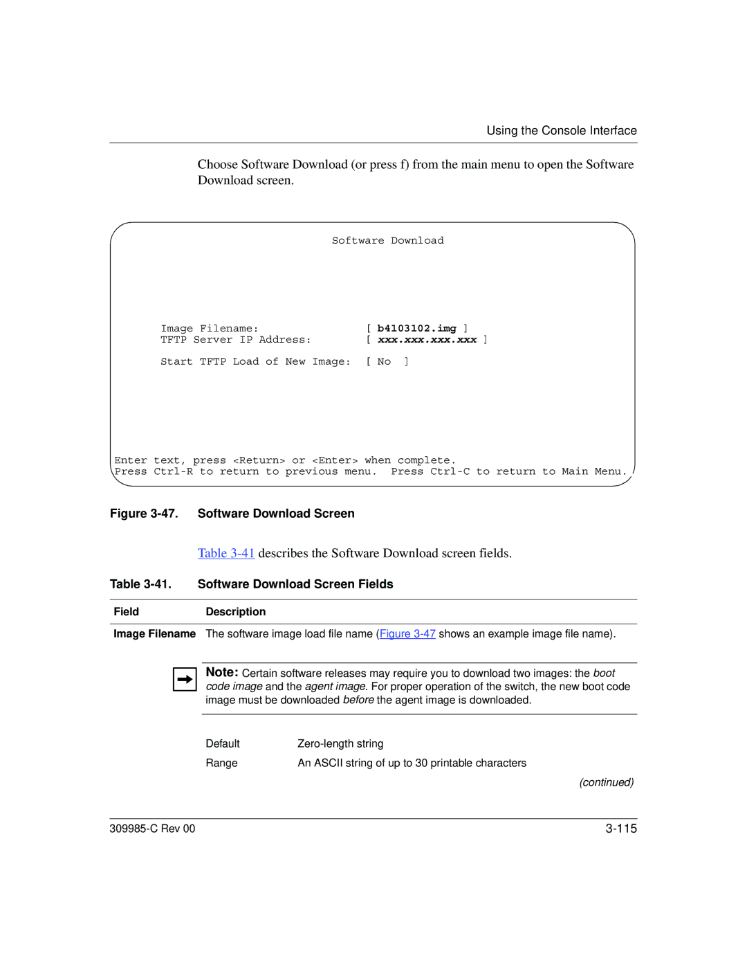 Nortel Networks 10BASE-T manual describes the Software Download screen fields, Software Download Screen Fields 