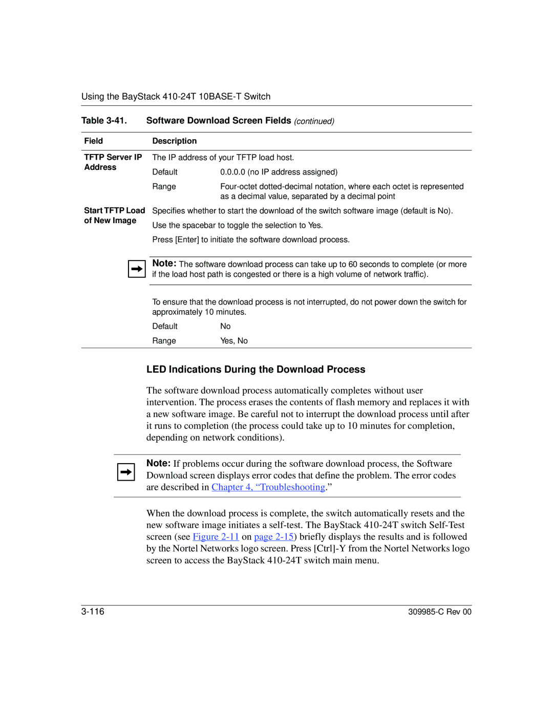 Nortel Networks 10BASE-T manual LED Indications During the Download Process, New Image 