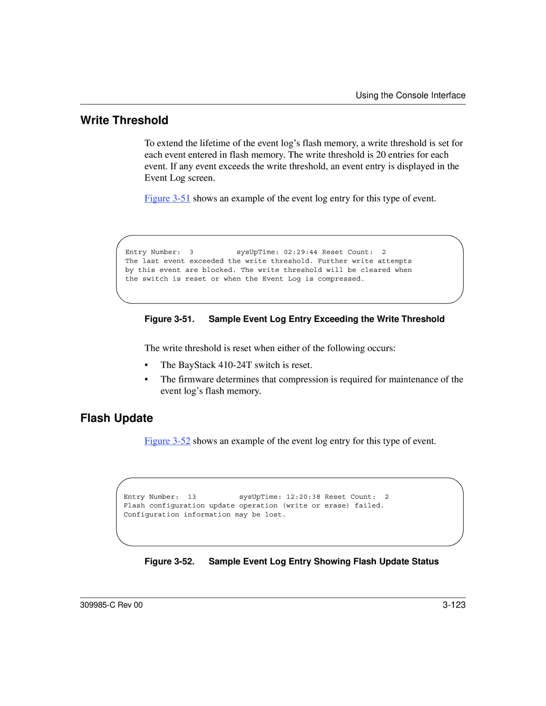 Nortel Networks 10BASE-T manual Write Threshold, Flash Update 