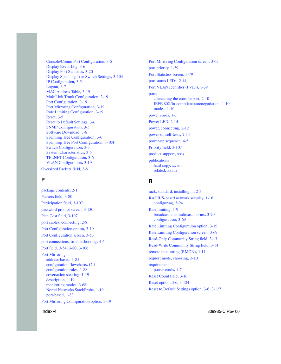 Nortel Networks 10BASE-T manual Index-4 